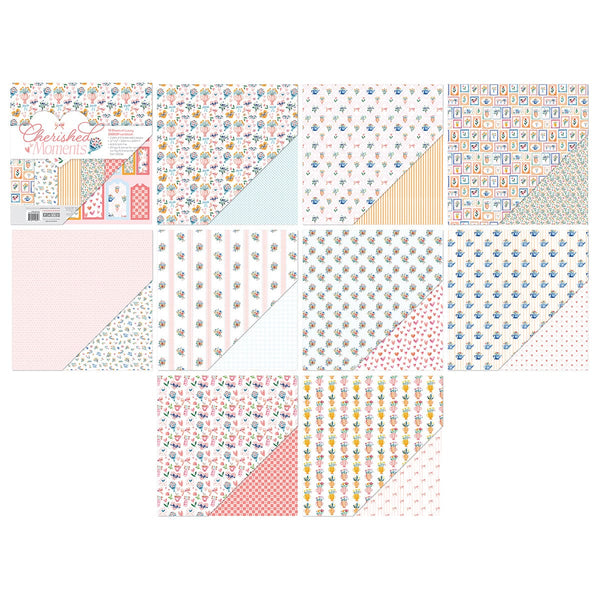 Tonic Studios Printed Papers Cherished Moments - 12" x 12" Patterned Paper Pad - 5849e