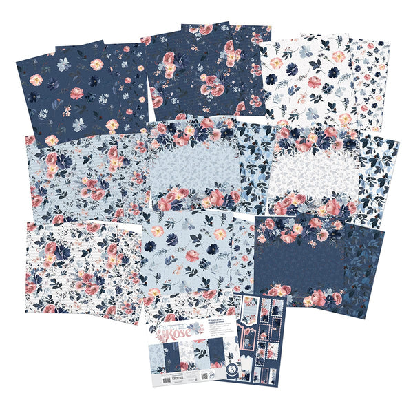 Tonic Studios Printed Papers Frosted Rose 12" x 12" Patterned Paper Pad - 5511e