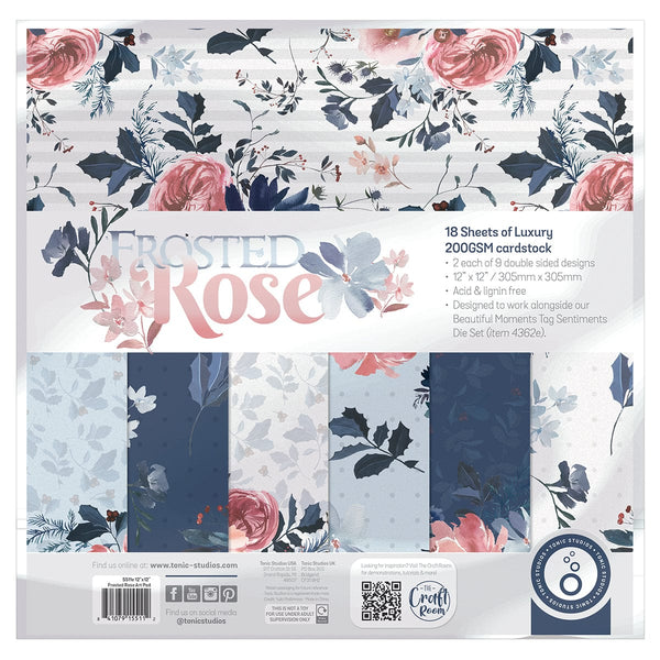 Tonic Studios Printed Papers Frosted Rose 12" x 12" Patterned Paper Pad - 5511e