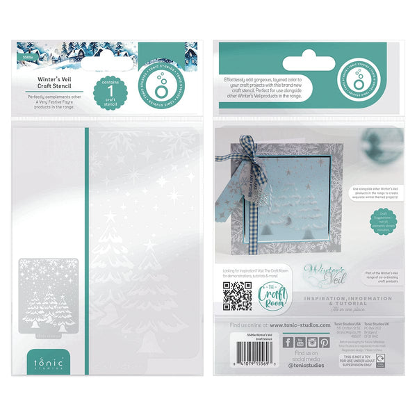 Tonic Studios Stencils Winter's Veil Three Tree Stencil Set - 5569e