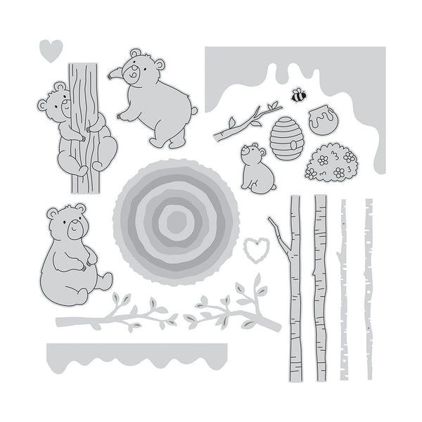 Stamp Club - Hungry Honey Bears - Stamp & Die Set - SC20