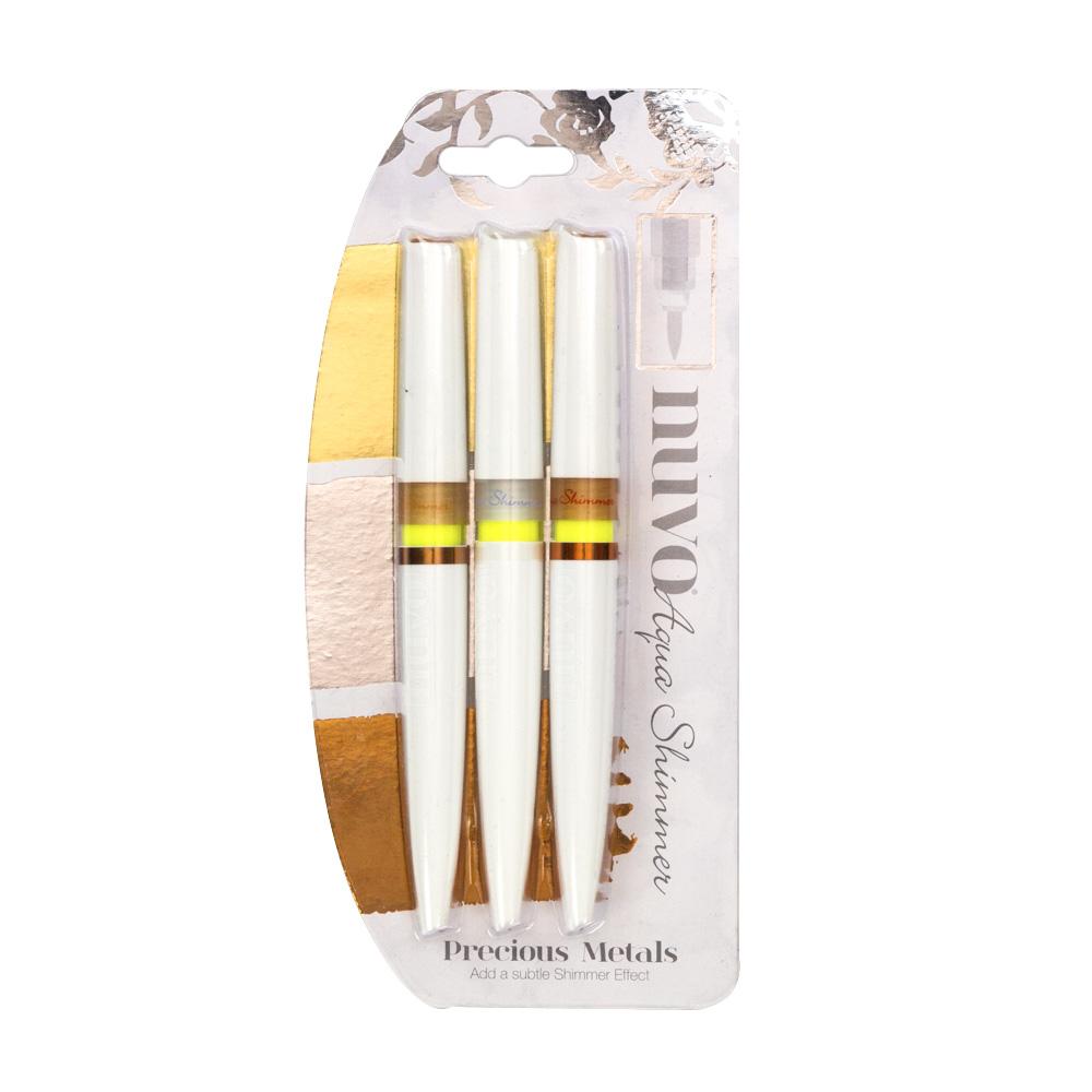 Nuvo Precious Metals Aqua Shimmer Pens, 3 pack