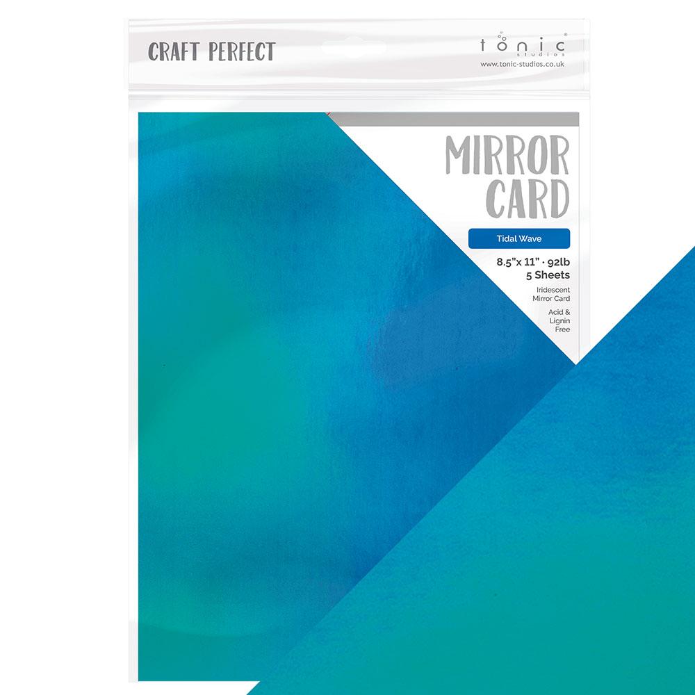 Craft Perfect Mirror Cardstock 92Lb 8.5X11 5/Pkg Iridescent -Tidal Wave