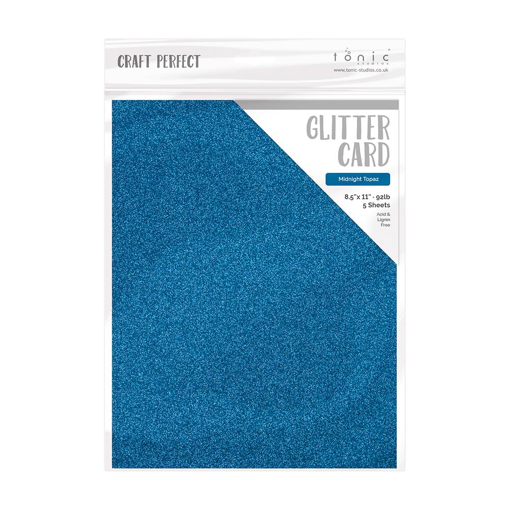 Tonic Studios - Craft Perfect Cardstock - 5 sheets Glitter Silver Screen  8.5x11