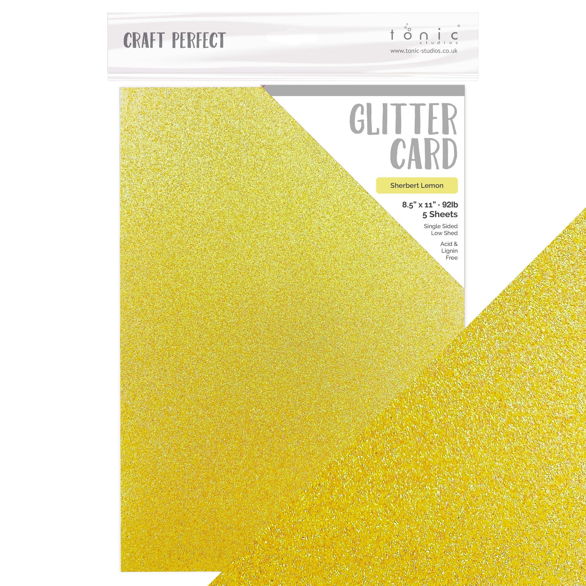 Gold Glitter Cardstock - Double-Sided, No-Shed Glitter, 100 Sheets, 8.5x11