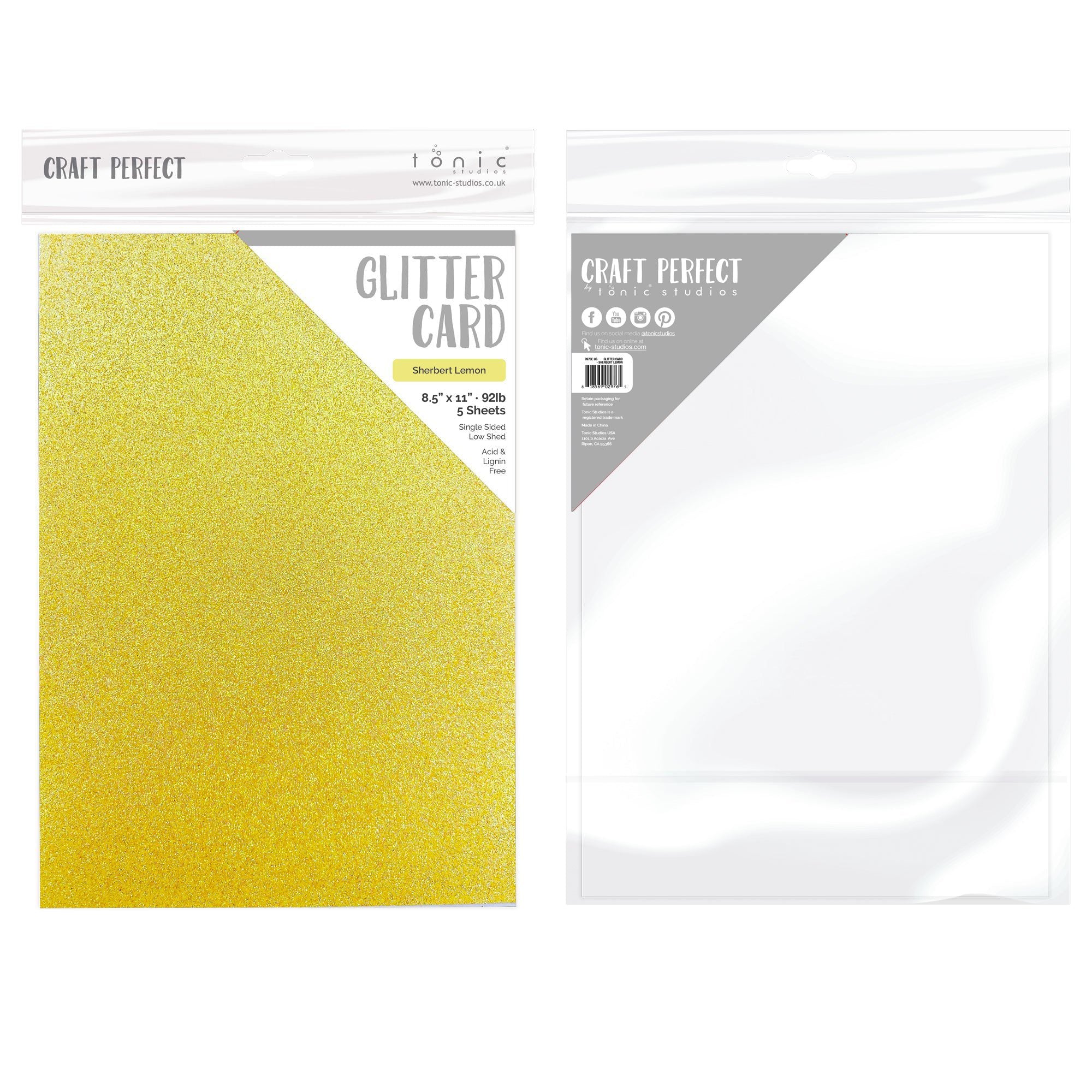 8 × 11.5 Gold Yellow Glitter Foam Sheets – Pack of 20 Glitter