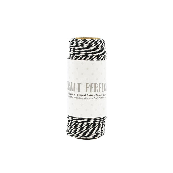 Craft Perfect - Striped Bakers Twine - Pewter Grey - (2mm/25m) - 9982E