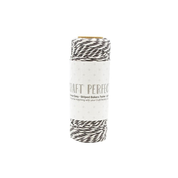 Craft Perfect - Striped Bakers Twine - Jet Black - (2mm/25m) - 9981E