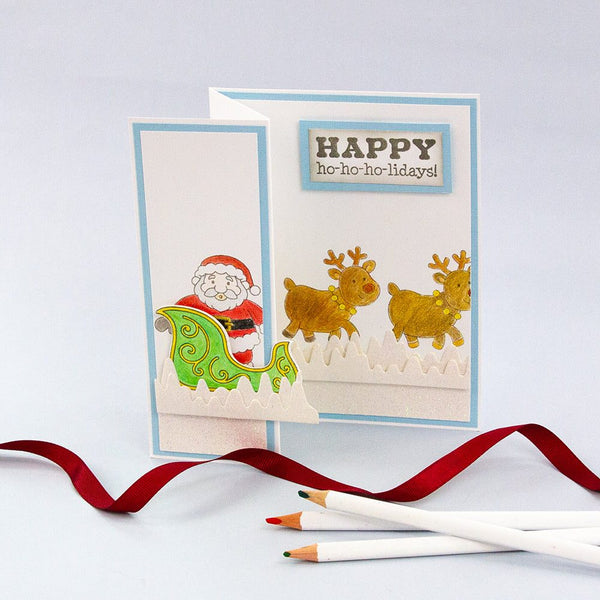 Santa's Sleigh Die Set, Stamp Set & Shaker Creator Blister Pack Bundle