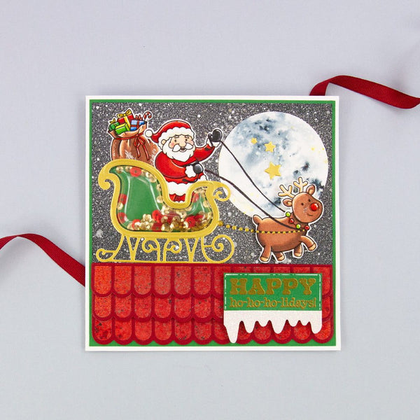 Santa's Sleigh Die Set, Stamp Set & Shaker Creator Blister Pack Bundle