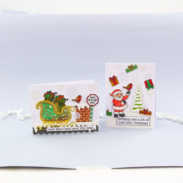 Santa's Sleigh Die Set, Stamp Set & Shaker Creator Blister Pack Bundle