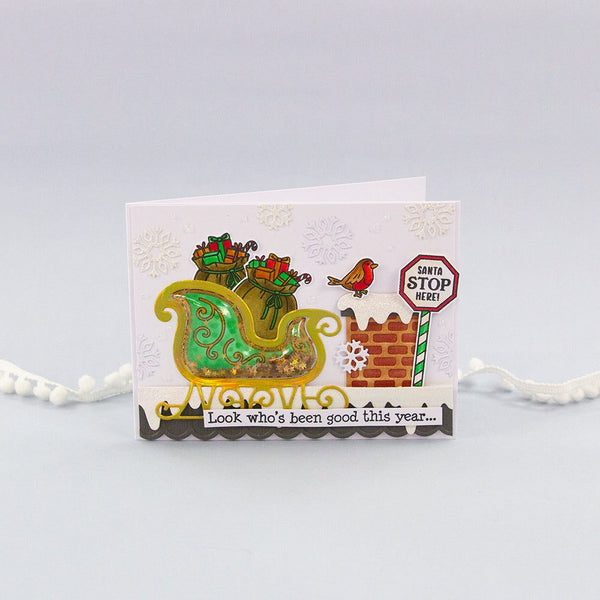 Santa's Sleigh Die Set, Stamp Set & Shaker Creator Blister Pack Bundle