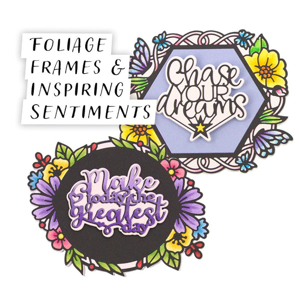 Foliage Frames & Inspiring Sentiments - Die Set Collection - DB071