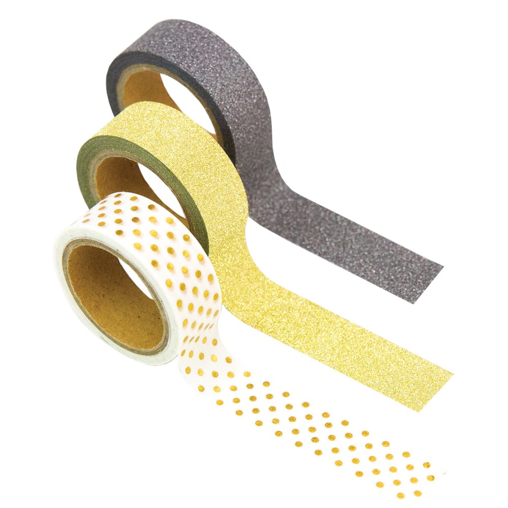 Washi Tape Rolls | Silver Glitter | Washi Tape Size: 15mm x 10mm | SKU #  WT0045