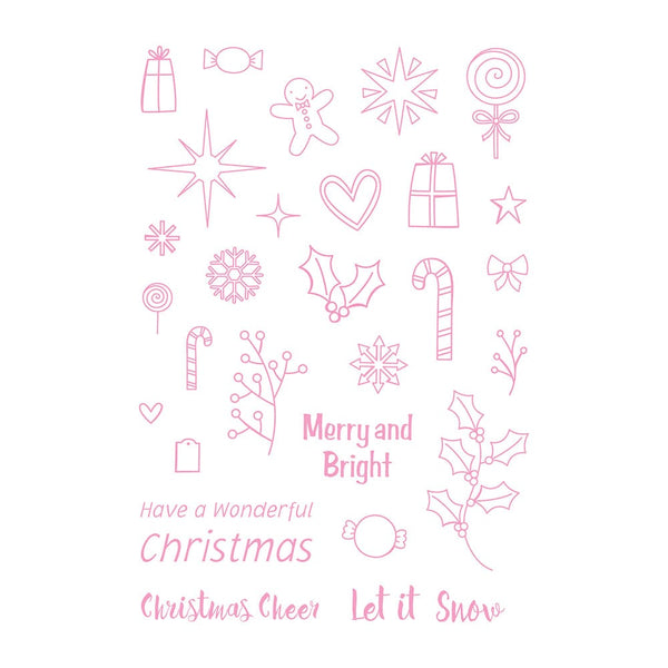 Tonic Studios Shaker Creator Christmas Confetti Sentiments Stamp Set (A6) - 4920E